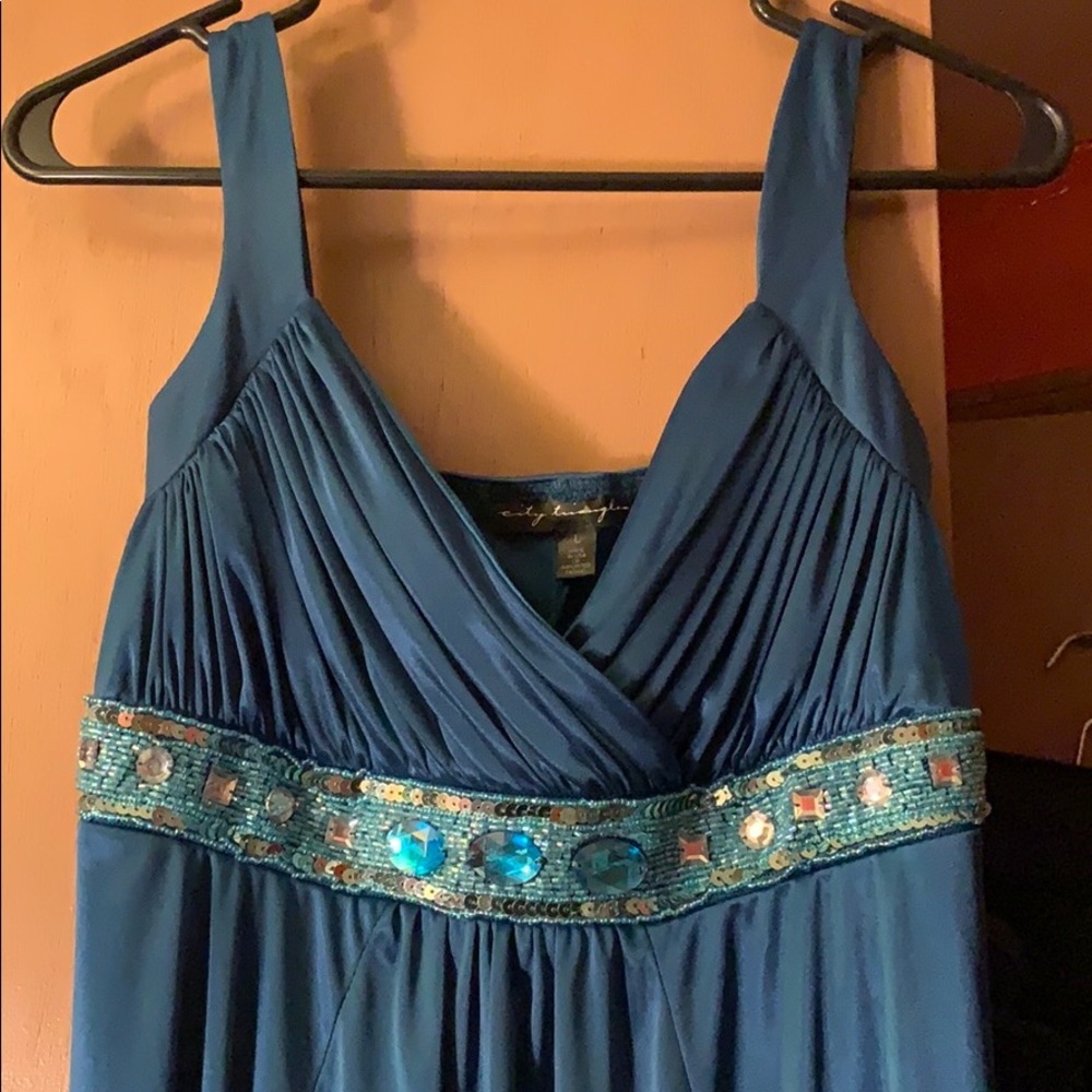 Blue dress with sequins!